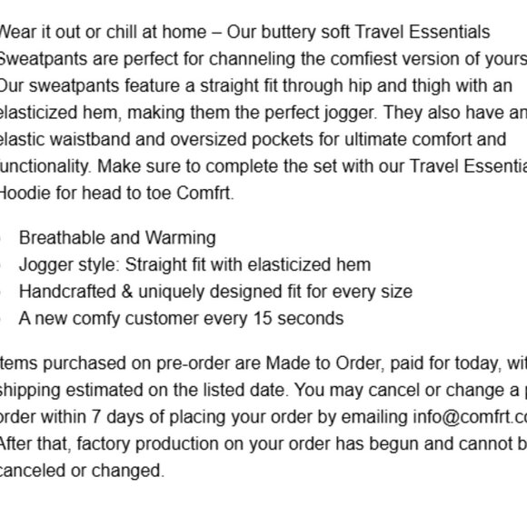 Comfrt Black Onyx Travel Essential Joggers – EUC - Picture 4 of 7